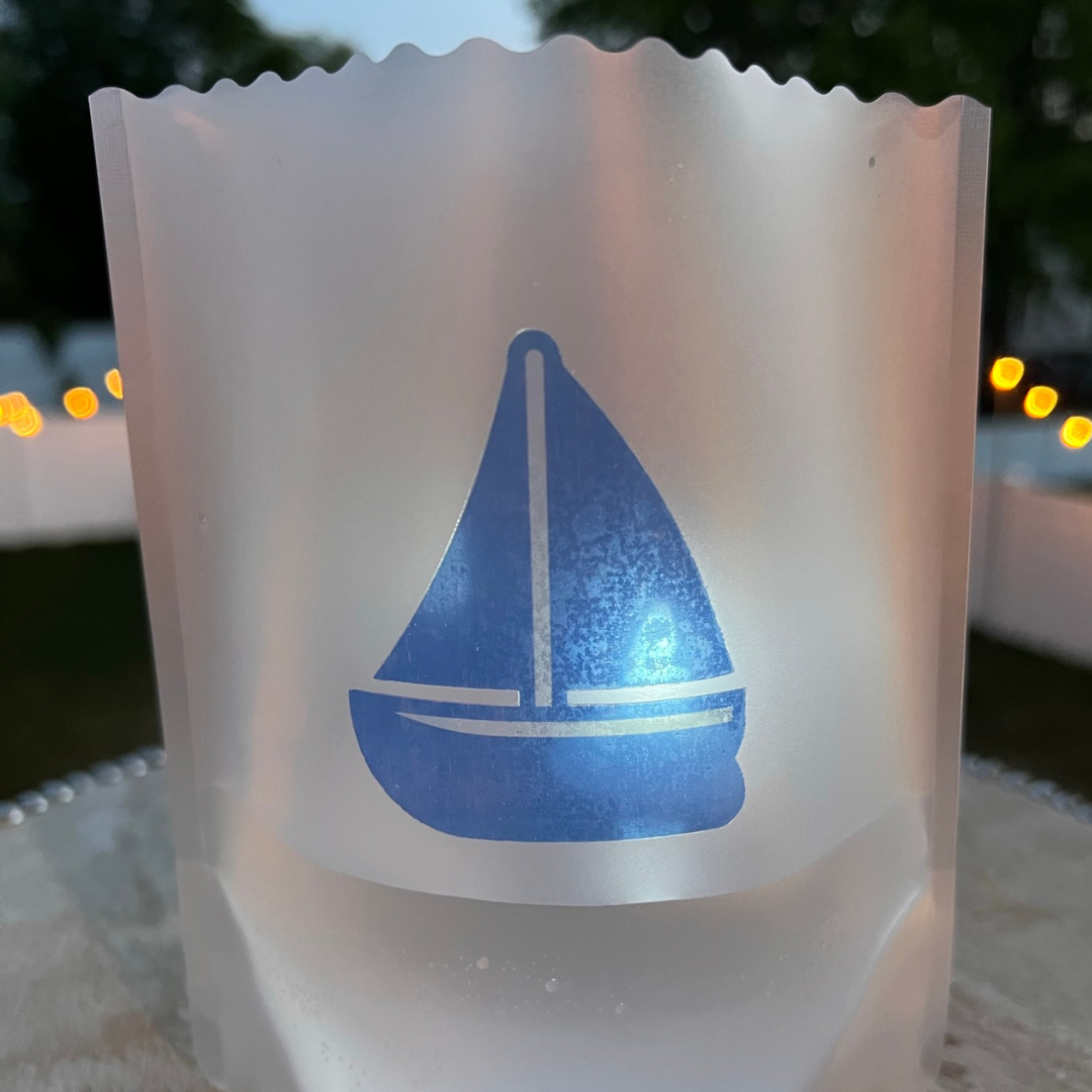SAILBOAT Luminaries, Set of 4, Pick your Color!