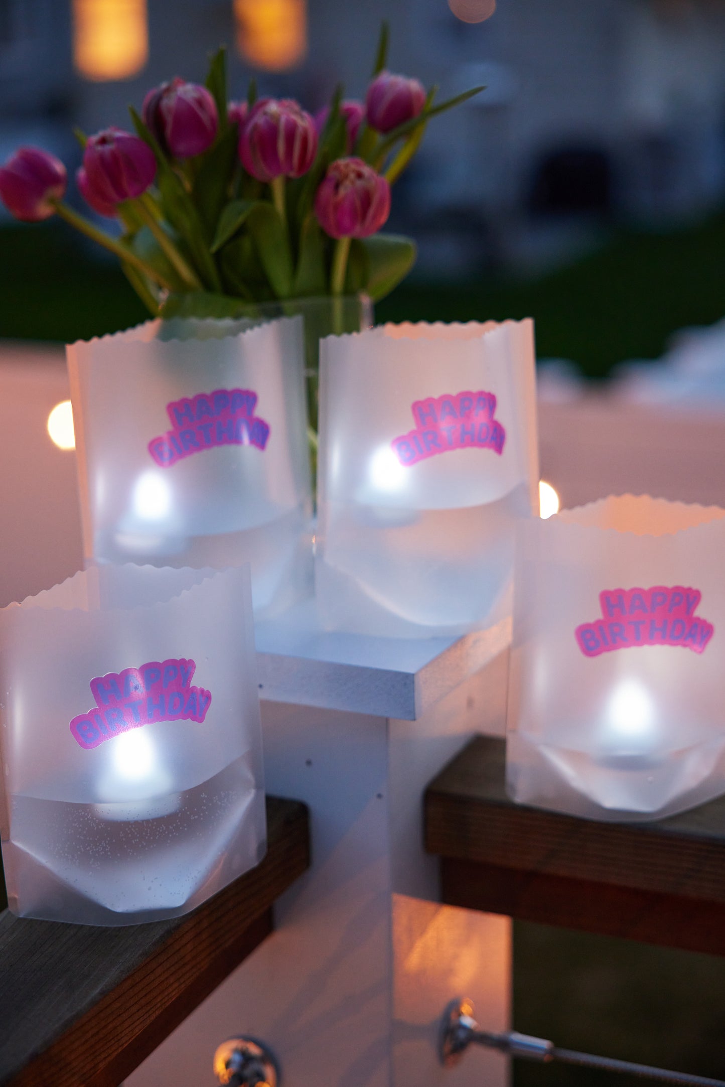 HAPPY BIRTHDAY Luminaries, Set of 4