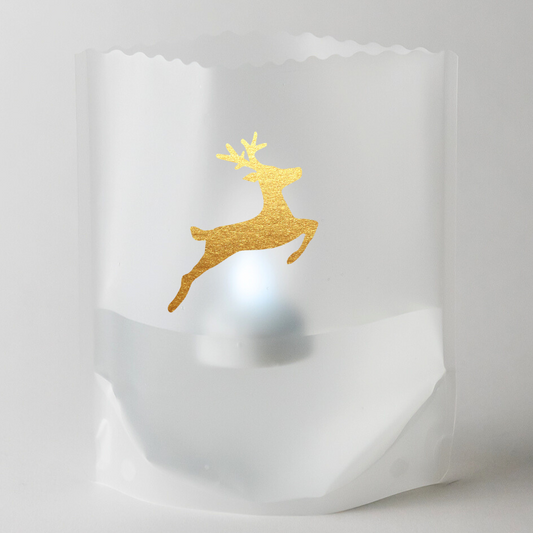 REINDEER Luminaries, Set of 4 for Holiday Parties and Decorations