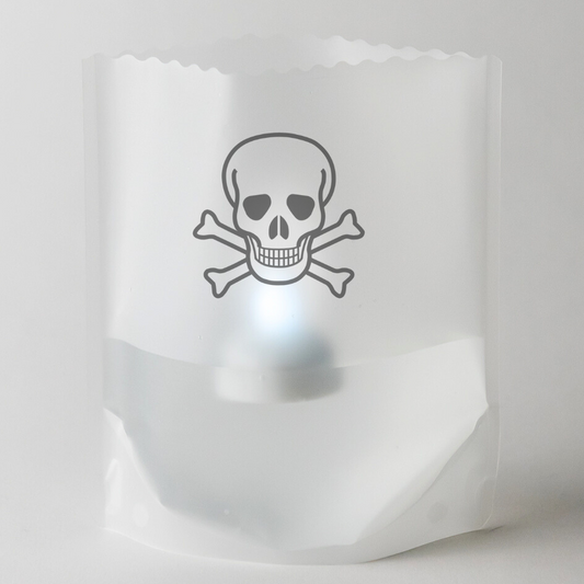 SKULL & BONES Luminaries for Halloween| Skeleton Decorations| Skull Party Decor| Skeleton Party