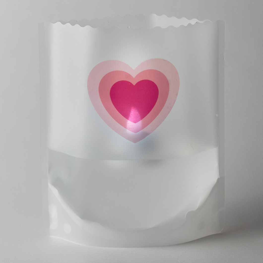 Pink and Red Heart Luminaries for Valentine's Day