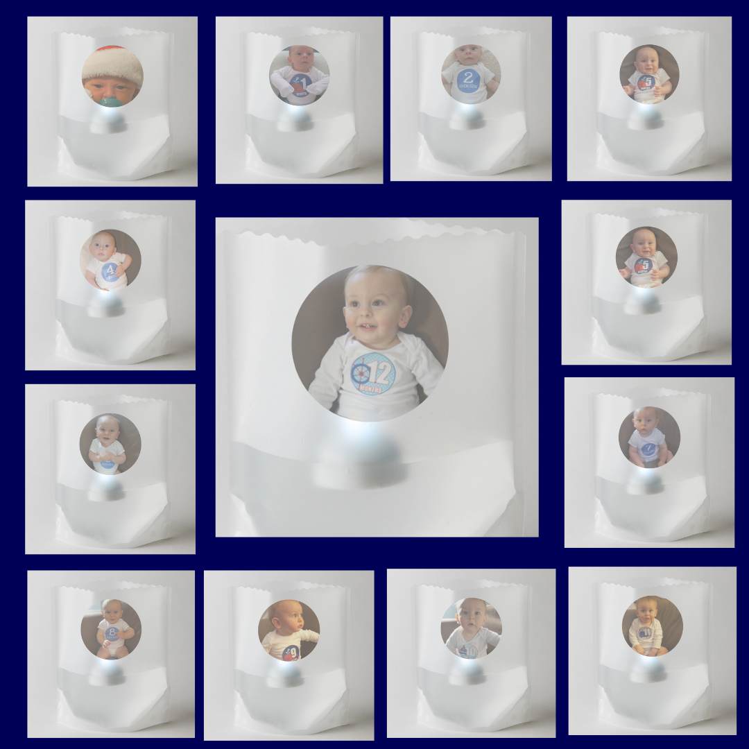 CUSTOMIZED PHOTO Luminaries, Set of 8