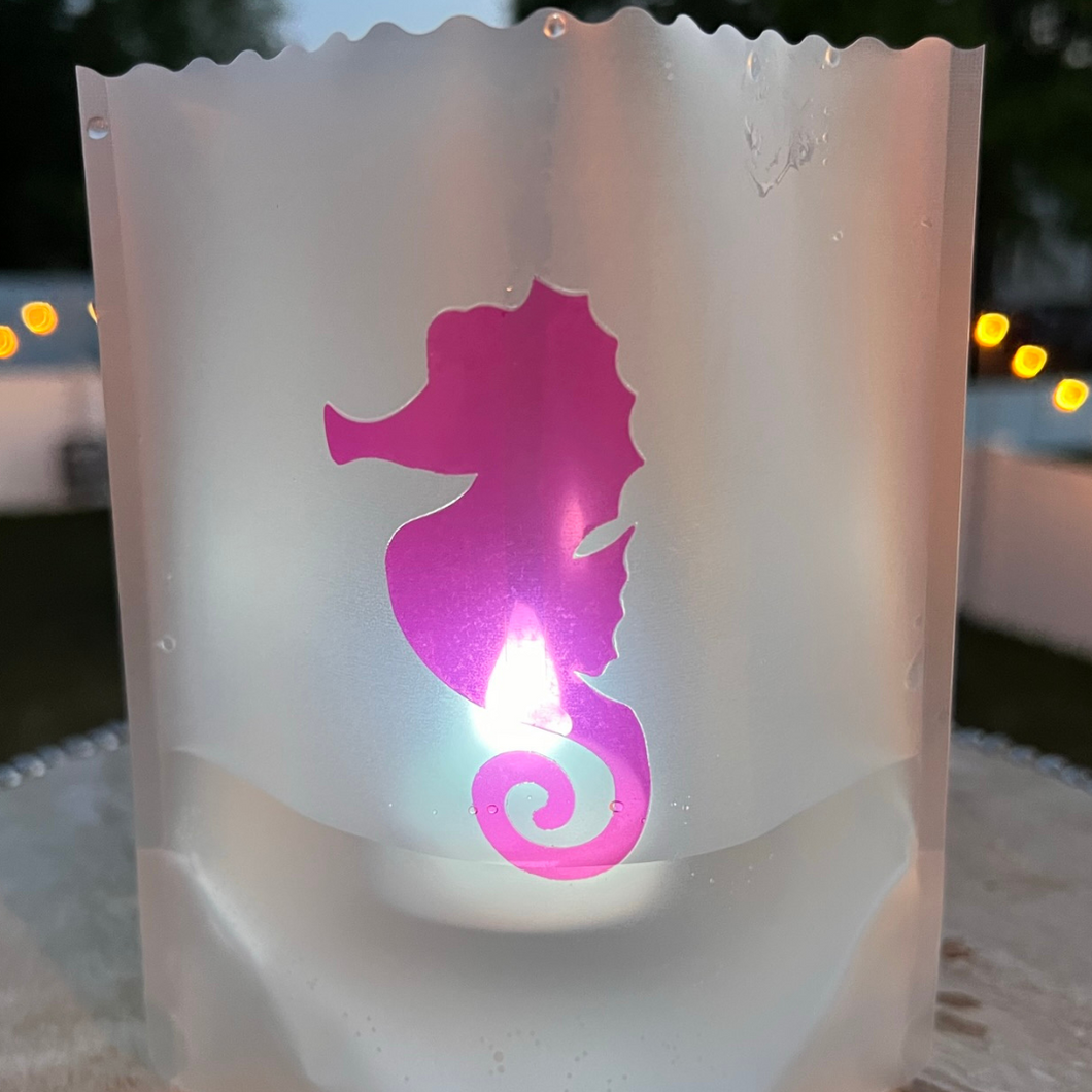 SEAHORSE Luminaries, Set of 4, Pick Your Color!